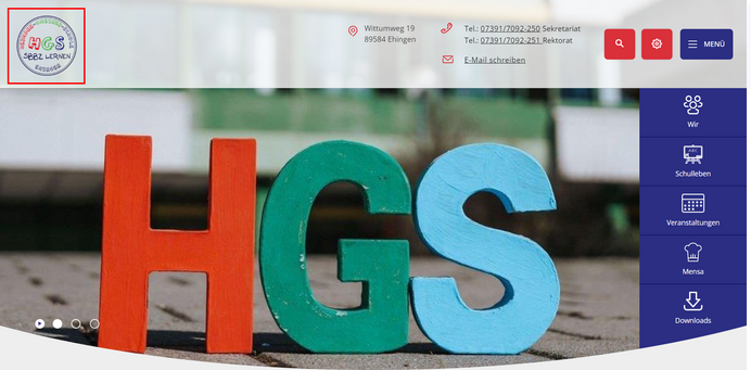Logo auf der Startseite